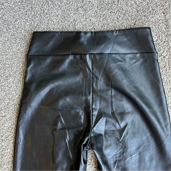 Abercrombie & Fitch Split-Hem Vegan Leather Flare Pants, Size Medium Long - Picture 9 of 9